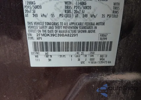 2009 Ford Edge Limited из США, поврежденный, VIN 2FMDK39C39BA82291